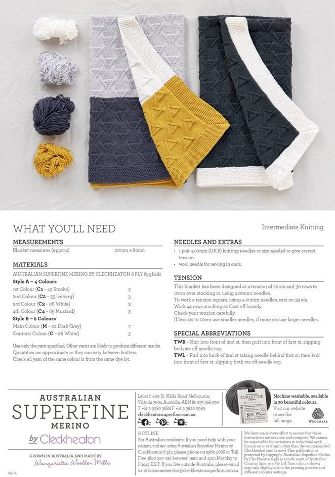 Mod Baby Blanket - Superfine Merino 417