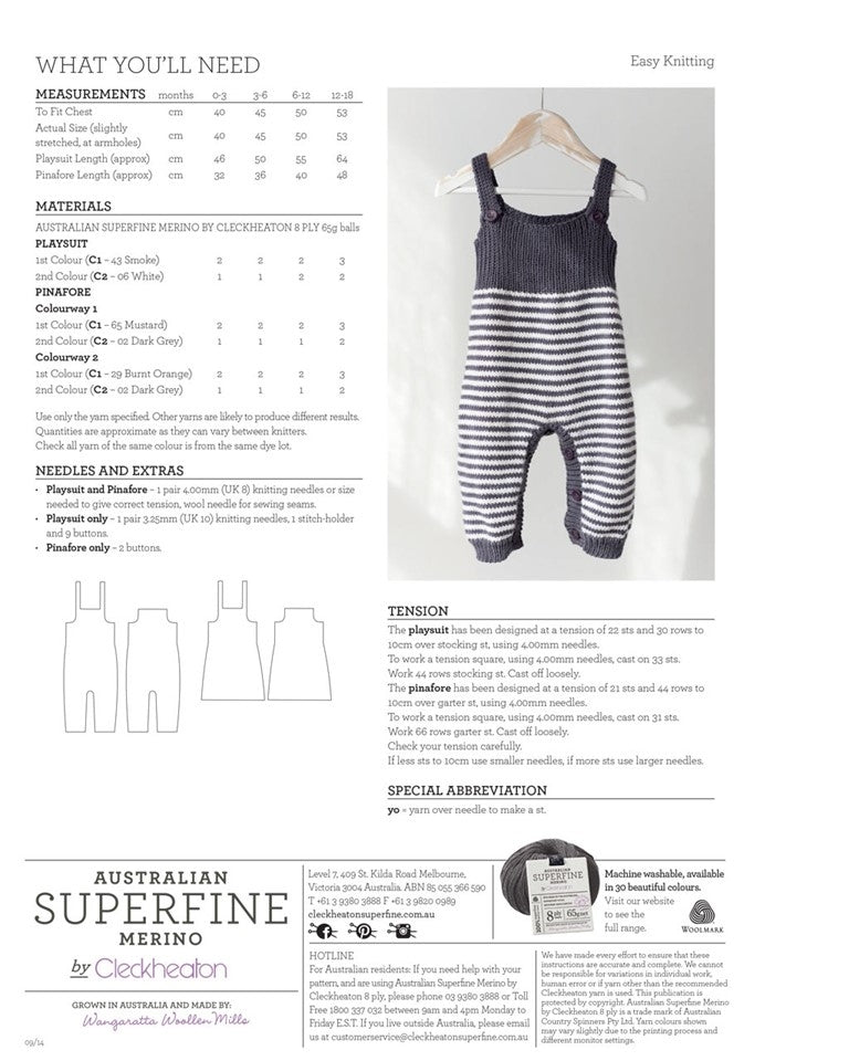 Playsuit & Pinafore - Superfine Merino 418