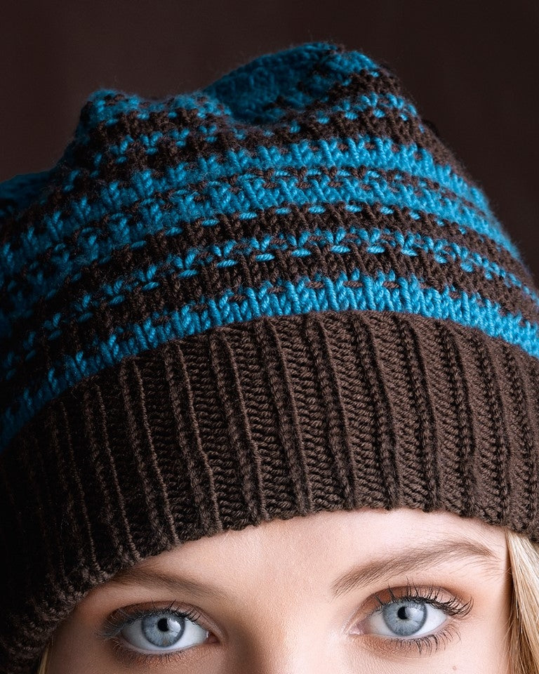 Striped Beanie & Mitts - Superfine Merino 431