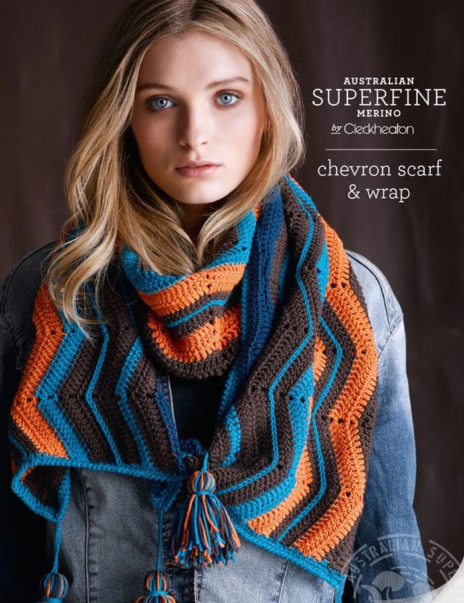 Chevron Scarf and Wrap - Superfine Merino 433