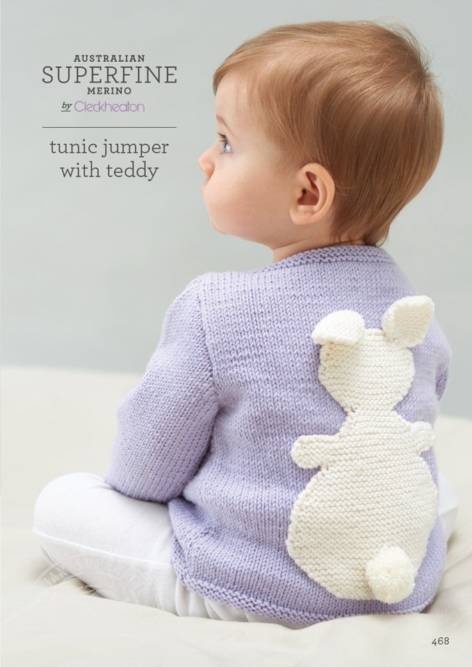 Tunic Jumper with Rabbit Teddy - Superfine Merino 8 Ply 468