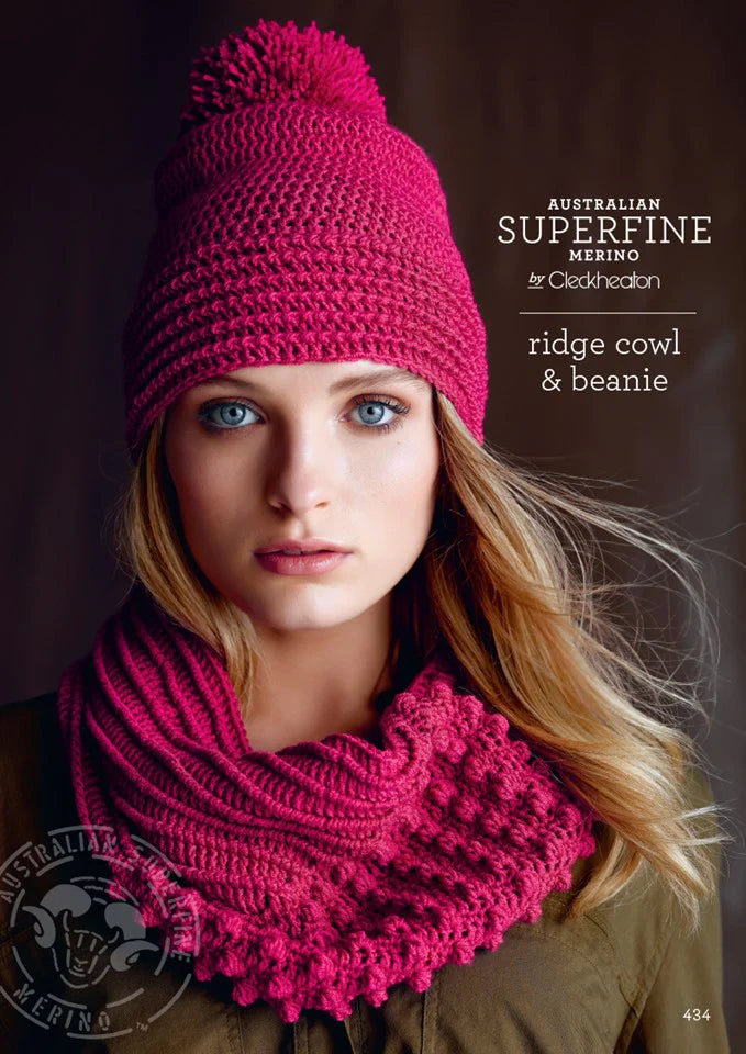 Ridge Cowl & Beanie - Superfine Merino 434