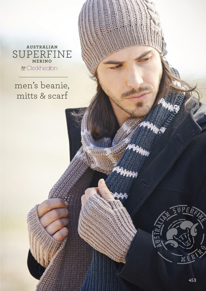 Men's Beanie, Mitts and Scarf - Superfine Merino 453