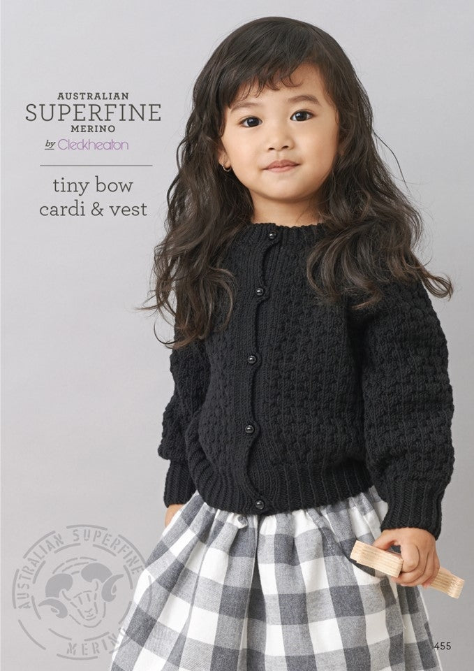 Tiny Bow Cardi & Vest - Superfine Merino 455