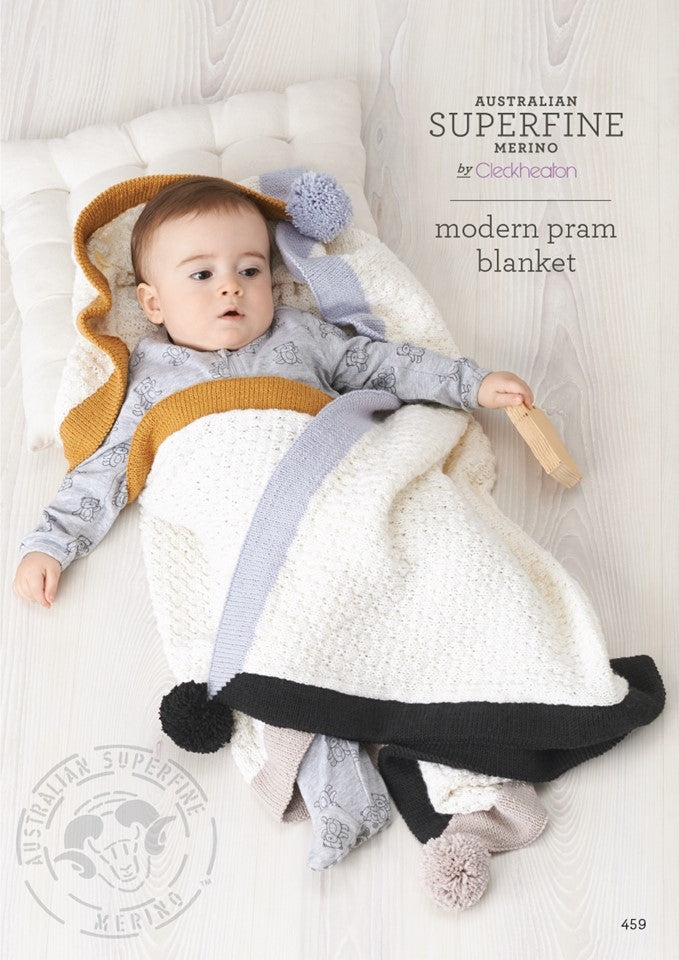 Modern Pram Blanket - Superfine Merino 459