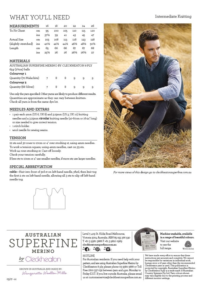 Men's Vest - Superfine Merino 463