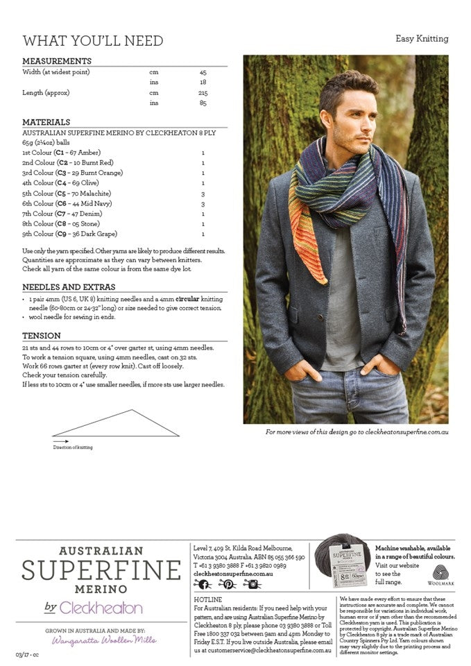 Lichen Scarf - Superfine Merino 465