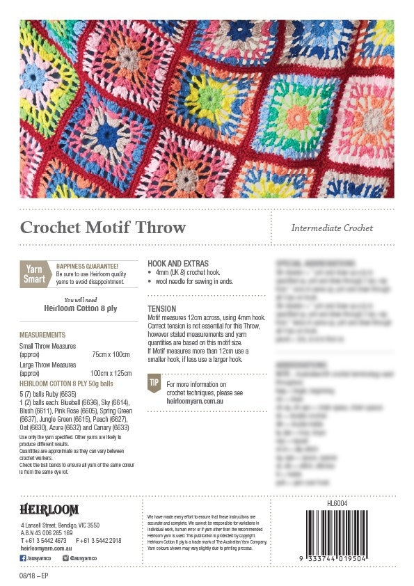Crochet Motif Throw - Heirloom Pattern 001