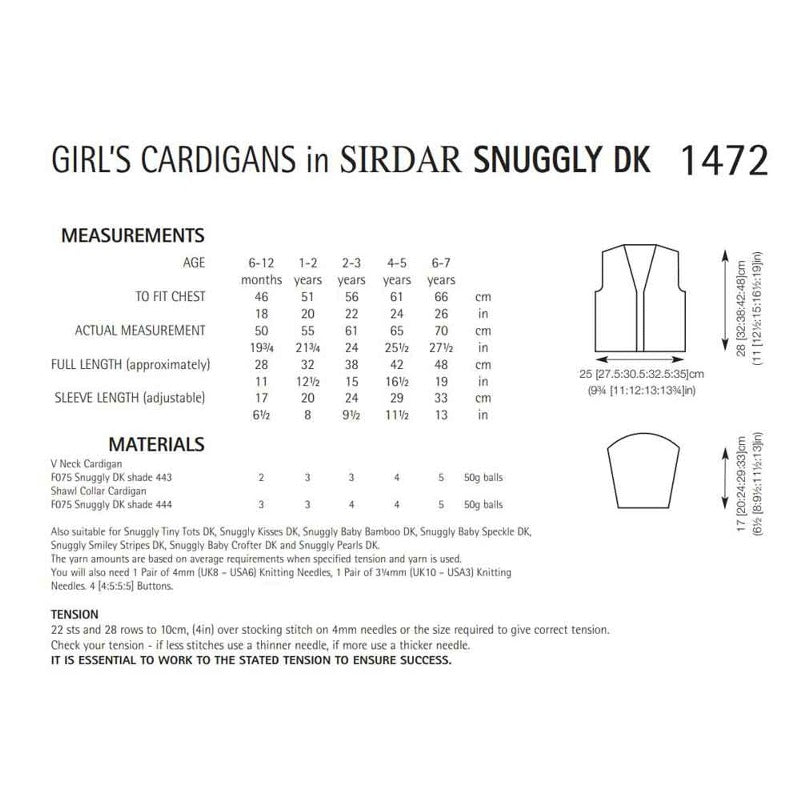 Girl's Cardigans - Sirdar 1472