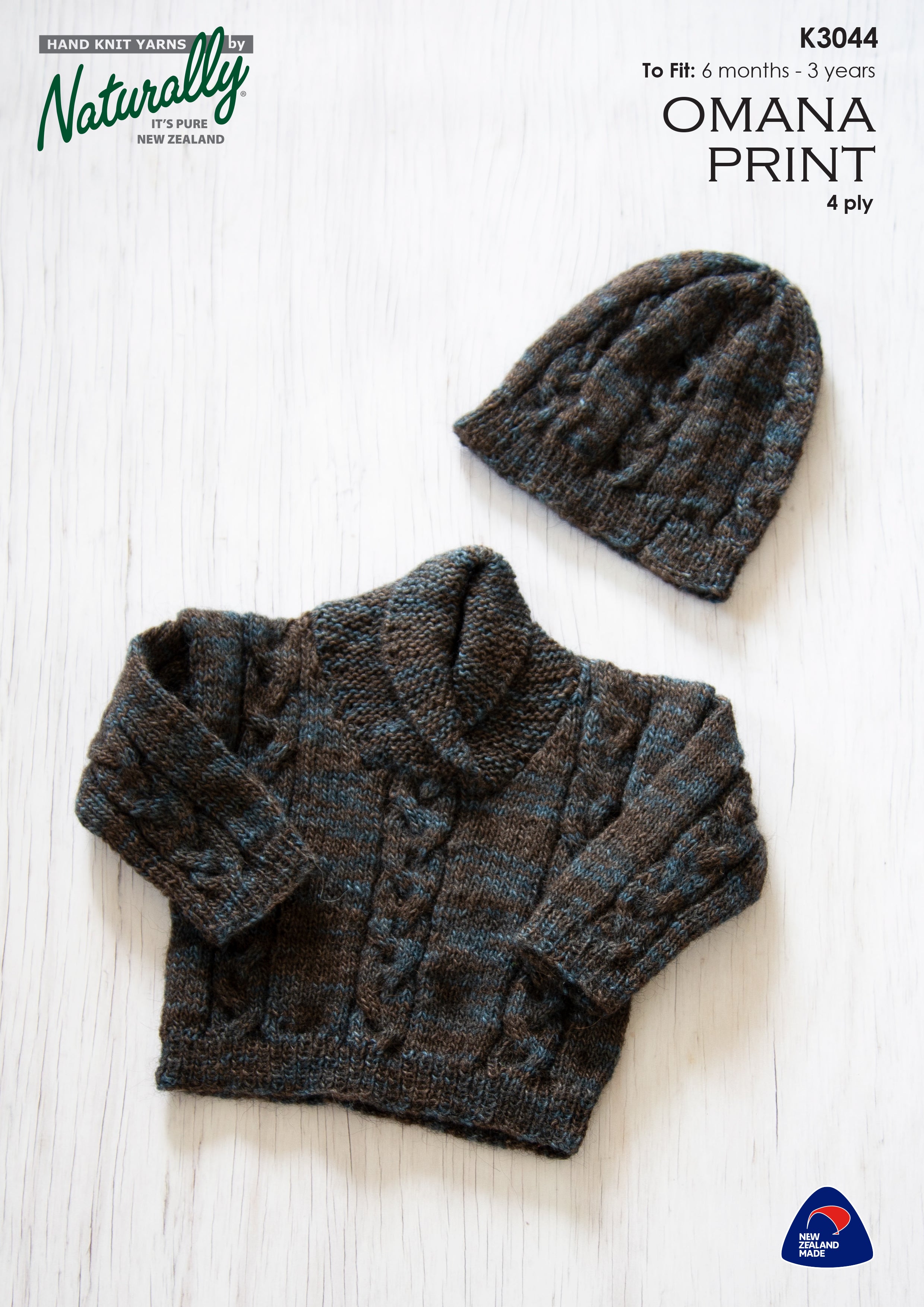 Sweater and Hat in Omana Prints - Naturally K3044