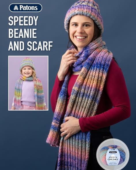 Speedy Beanie and Scarf - Patons PDF Pattern