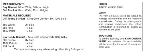 Baby Blankets Crocheted in 8 ply DK Yarn - King Cole 4890
