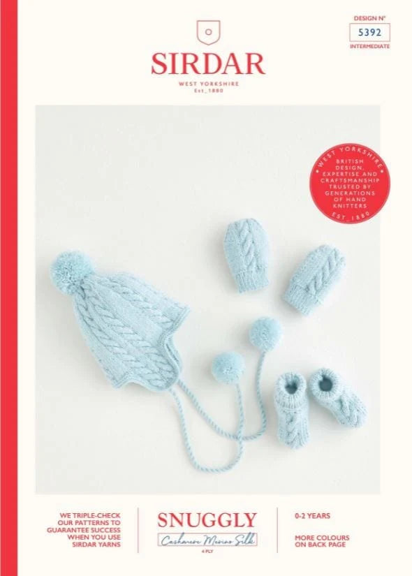 Pom Pom Hat, Mittens & Bootees - Sirdar 5392