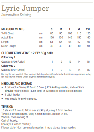 Lyric Jumper - Cleckheaton PDF Pattern