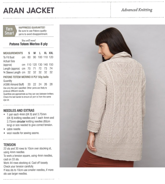 Mod Aran Jacket - Patons 0036