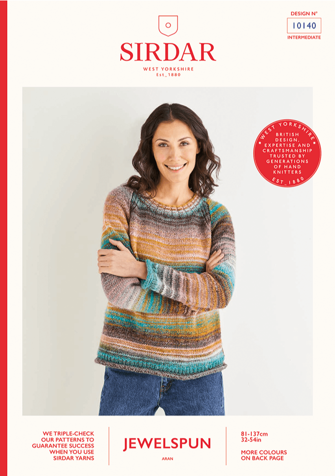 Crew Neck Raglan Jumper Jewelspun - Sirdar 10140