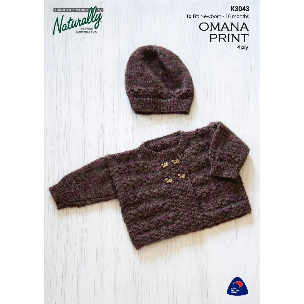 Cardigan and Hat in Omana Prints - Naturally K3043