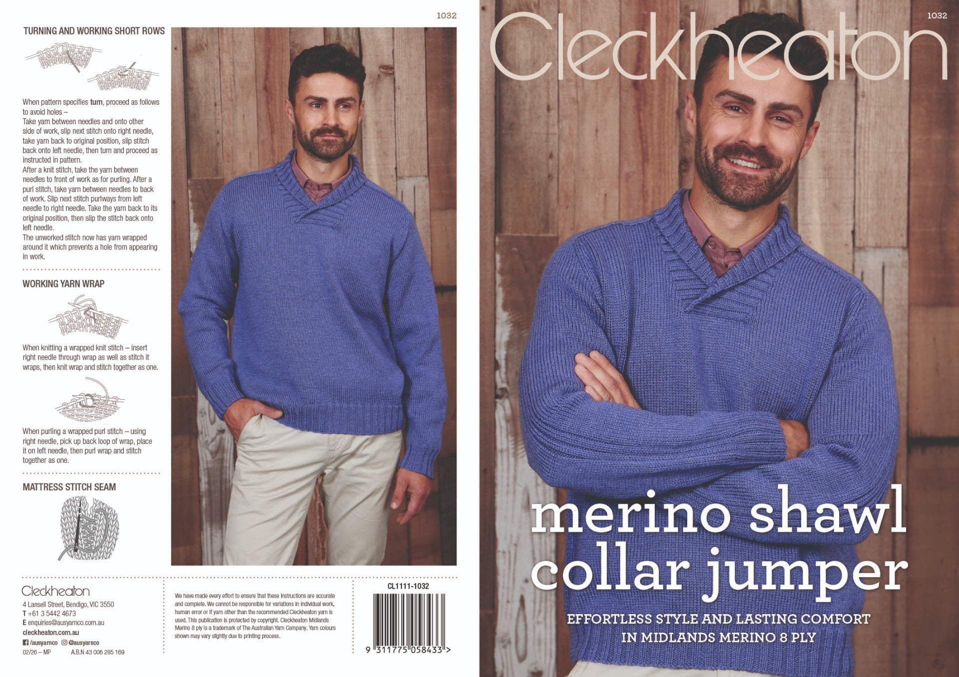 Merino Shawl Collar Jumper - Cleckheaton 1032