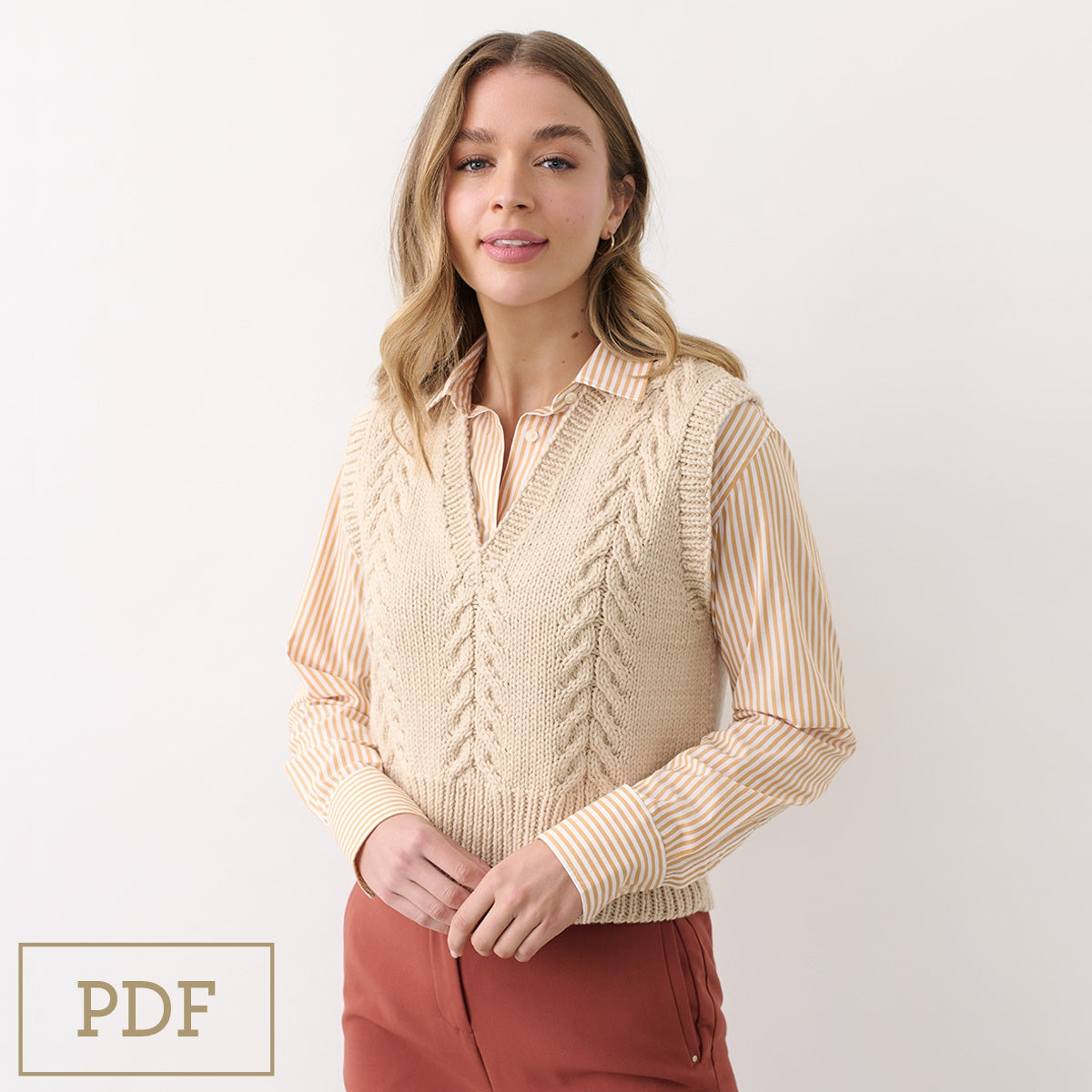 Drover Cabled Vest - Cleckheaton PDF Pattern