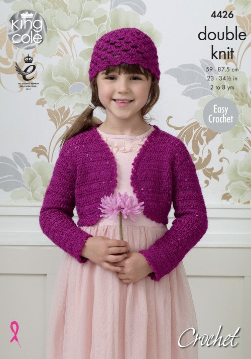 Girl's Bolero Knitted in DK - King Cole 4426