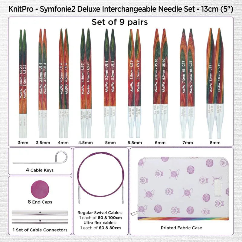 Symfonie 2 Normal Interchangeable Needle Sets - 13cm (5”)- KnitPro