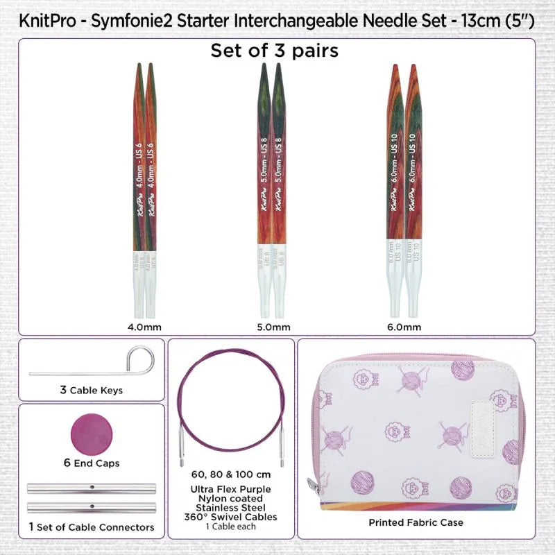 Symfonie 2 Normal Interchangeable Needle Sets - 13cm (5”)- KnitPro