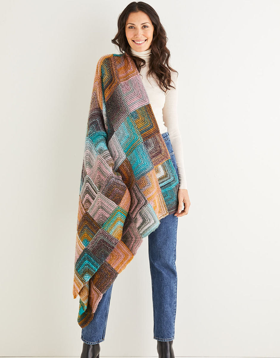 Knitted Domino Blanket in Sirdar Jewelspun - Sirdar 10142