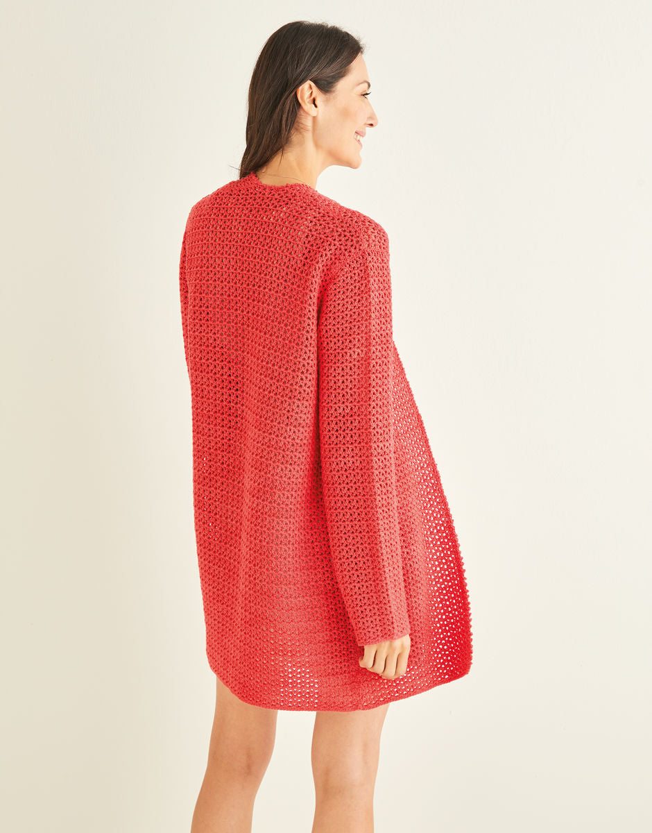 Longline Picot Crochet Cardigan - Sirdar 10249