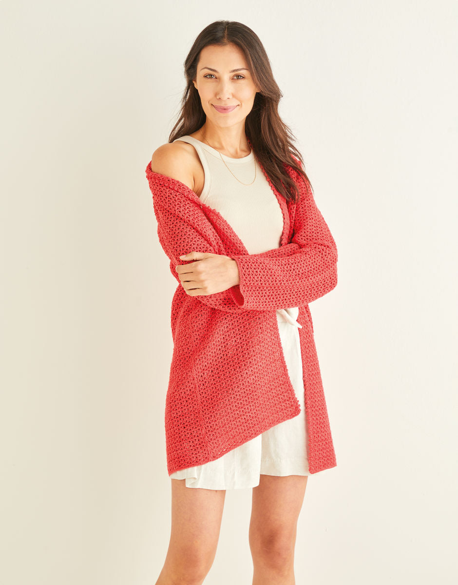 Longline Picot Crochet Cardigan - Sirdar 10249