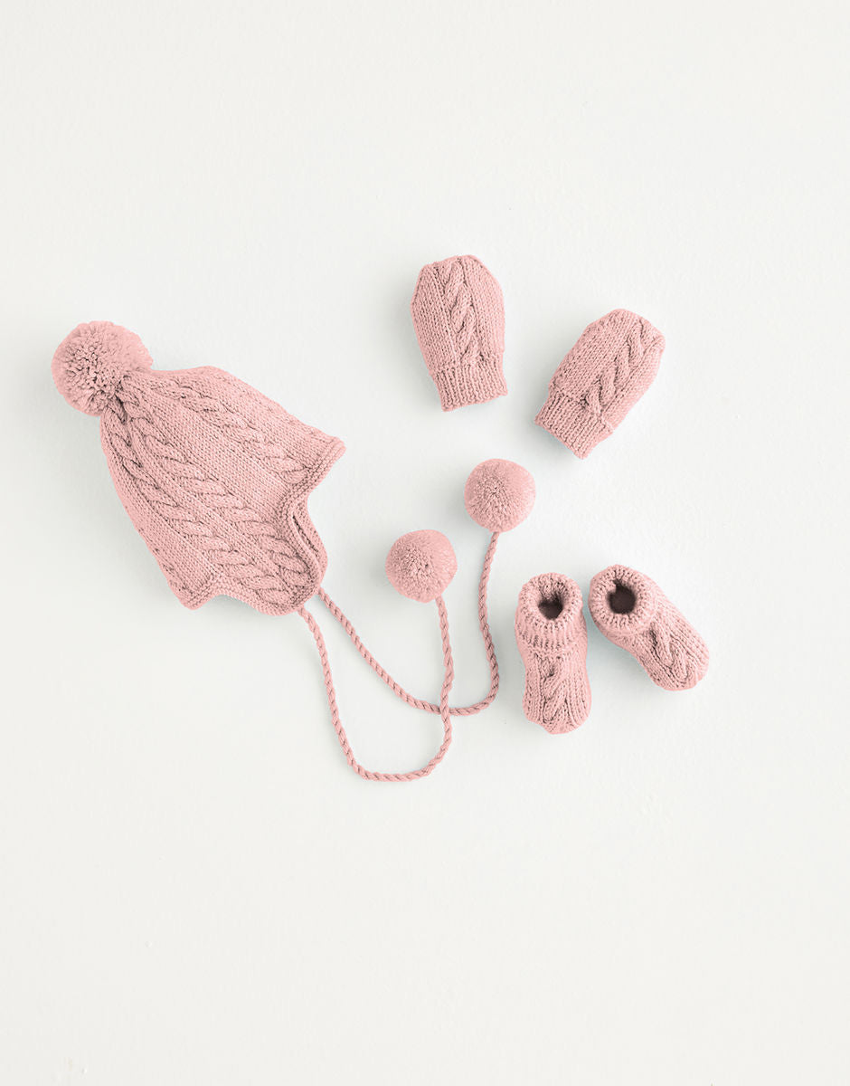 Pom Pom Hat, Mittens & Bootees - Sirdar 5392