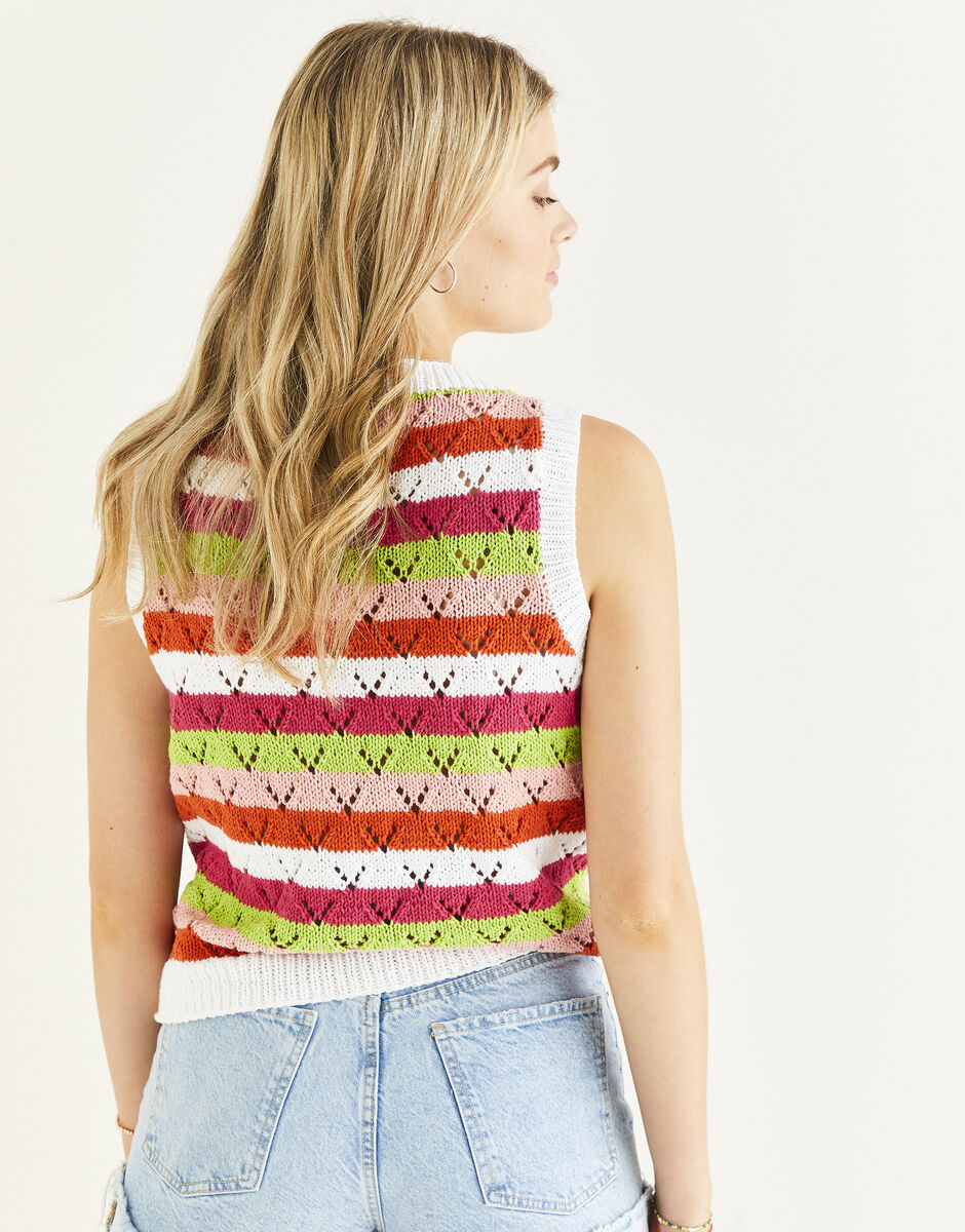 Headliner Stripe Vest in 8 ply - Sirdar 10537