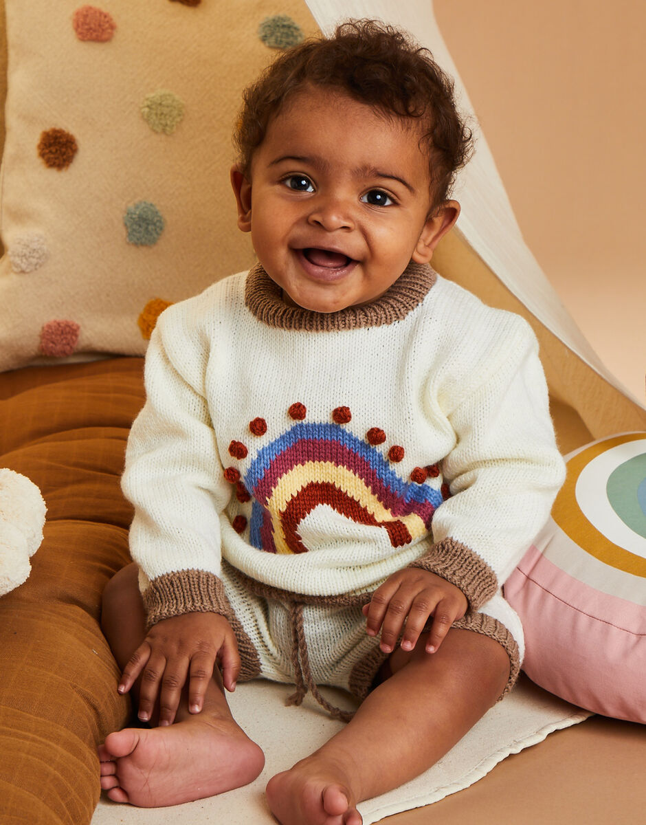 Rainbow Babe Shorts Suit in Snuggly 4 Ply - Sirdar 5509