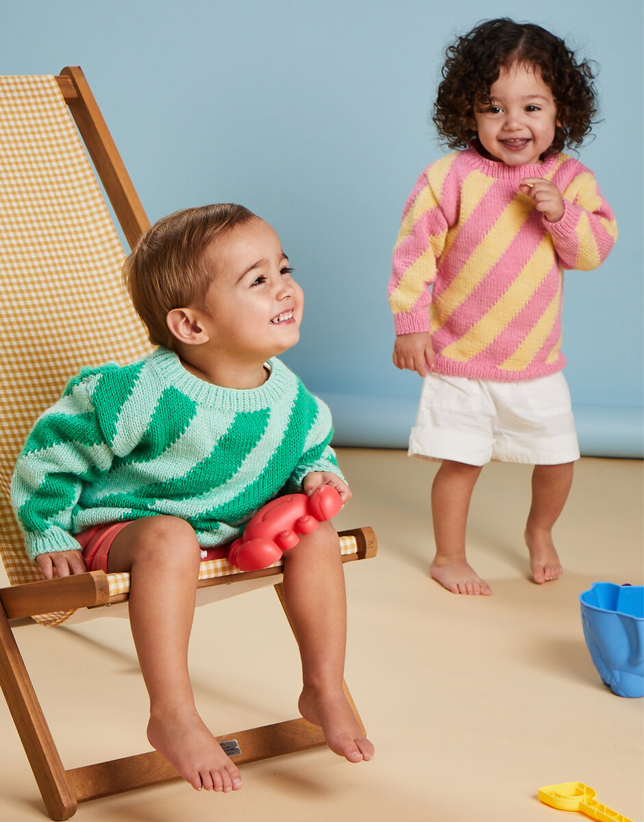 Beach Hut Stripe Sweater in Snuggly DK - Sirdar 5525