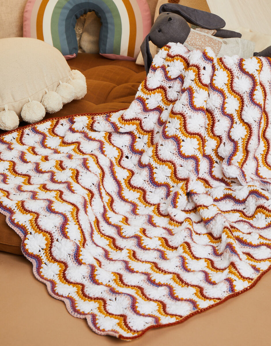 Flower Power Blanket in Snuggly 4 ply - Sirdar 5516