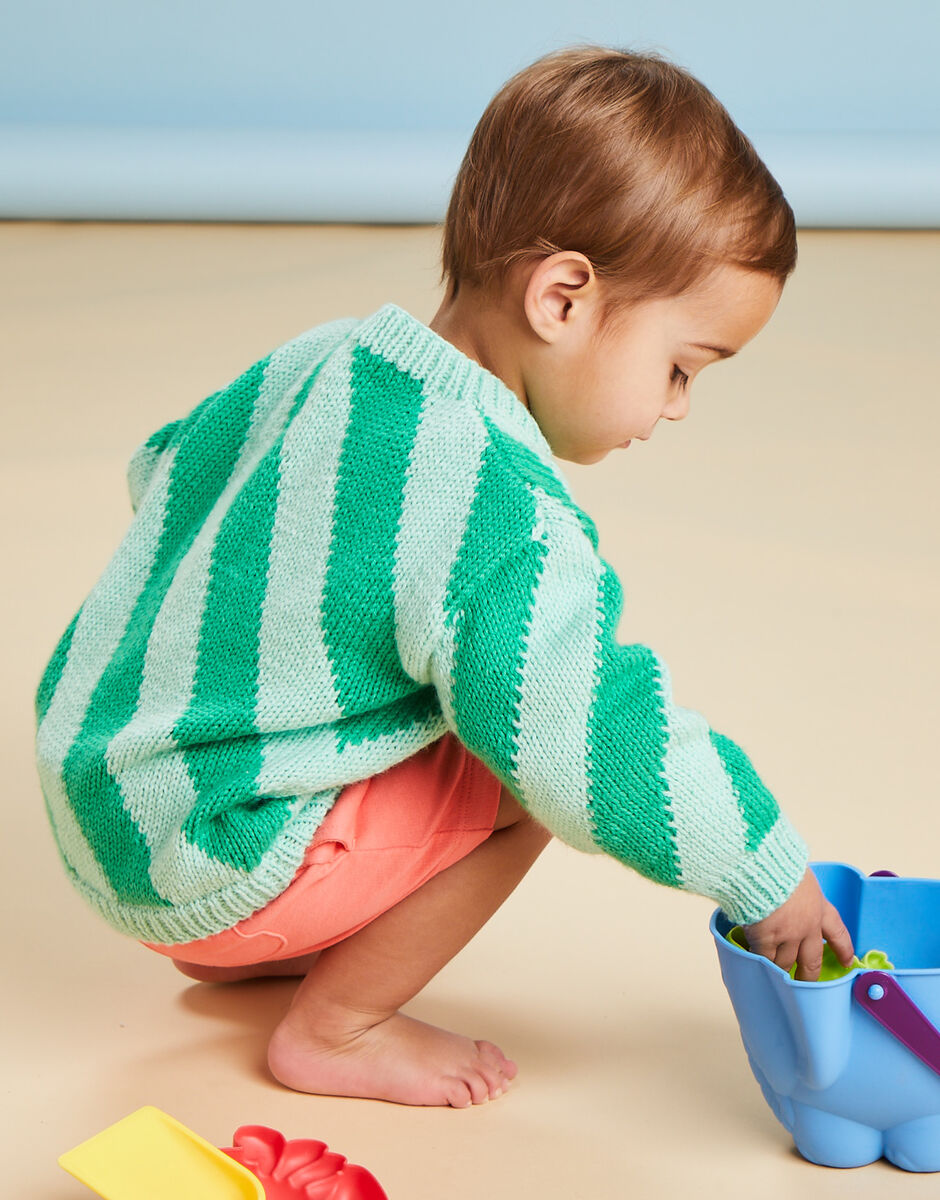 Beach Hut Stripe Sweater in Snuggly DK - Sirdar 5525
