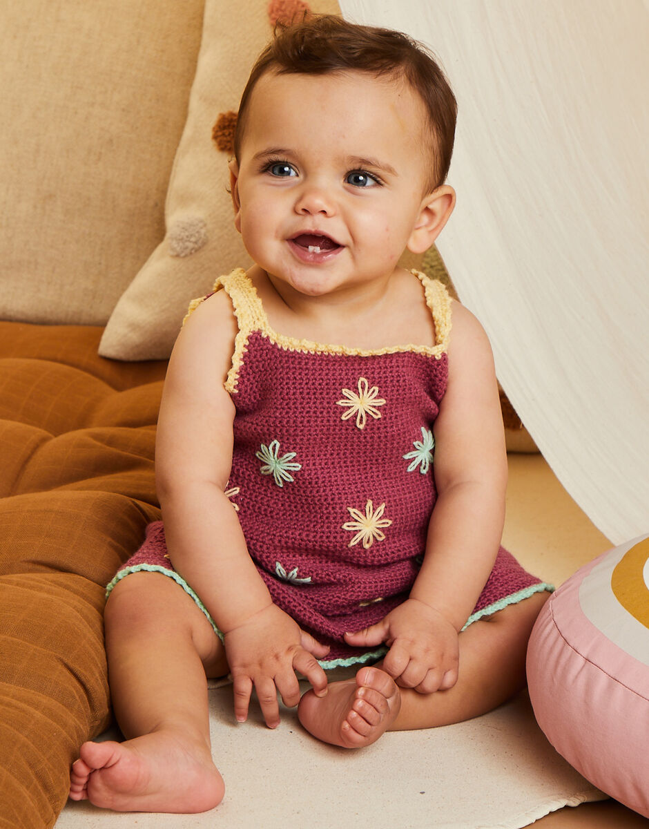 Lazy Daisy Dress in Snuggly 4 ply - Sirdar 5512