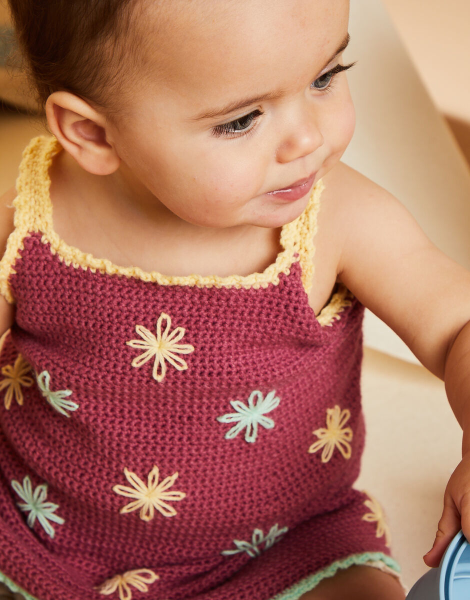 Lazy Daisy Dress in Snuggly 4 ply - Sirdar 5512