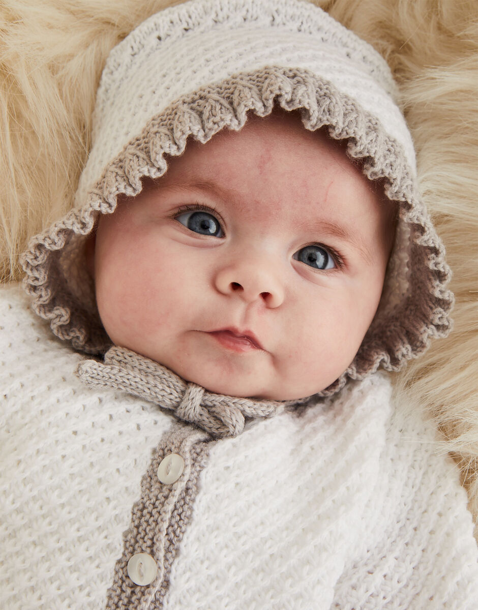 Ruffle Cardi and Bonnet in Snuggly 3 ply - Sirdar 5518