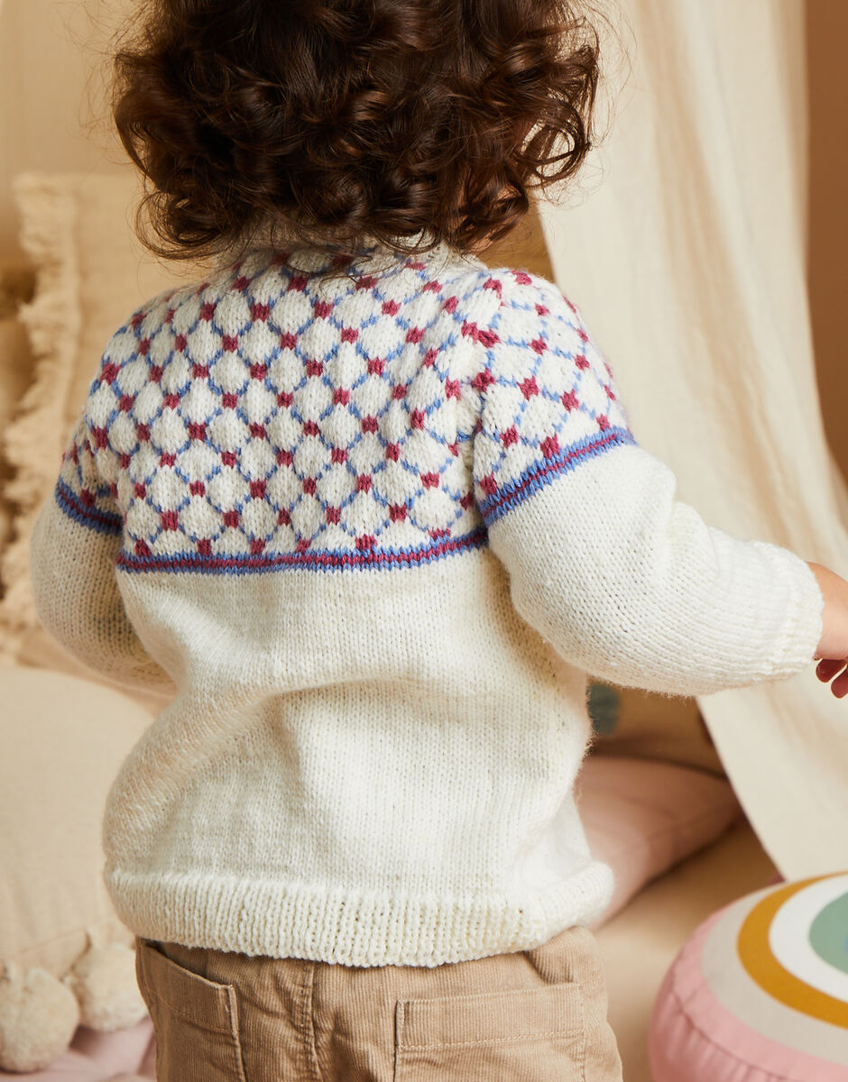 Plaid & Plain Cardigan in Snuggly 4 Ply - Sirdar 5515