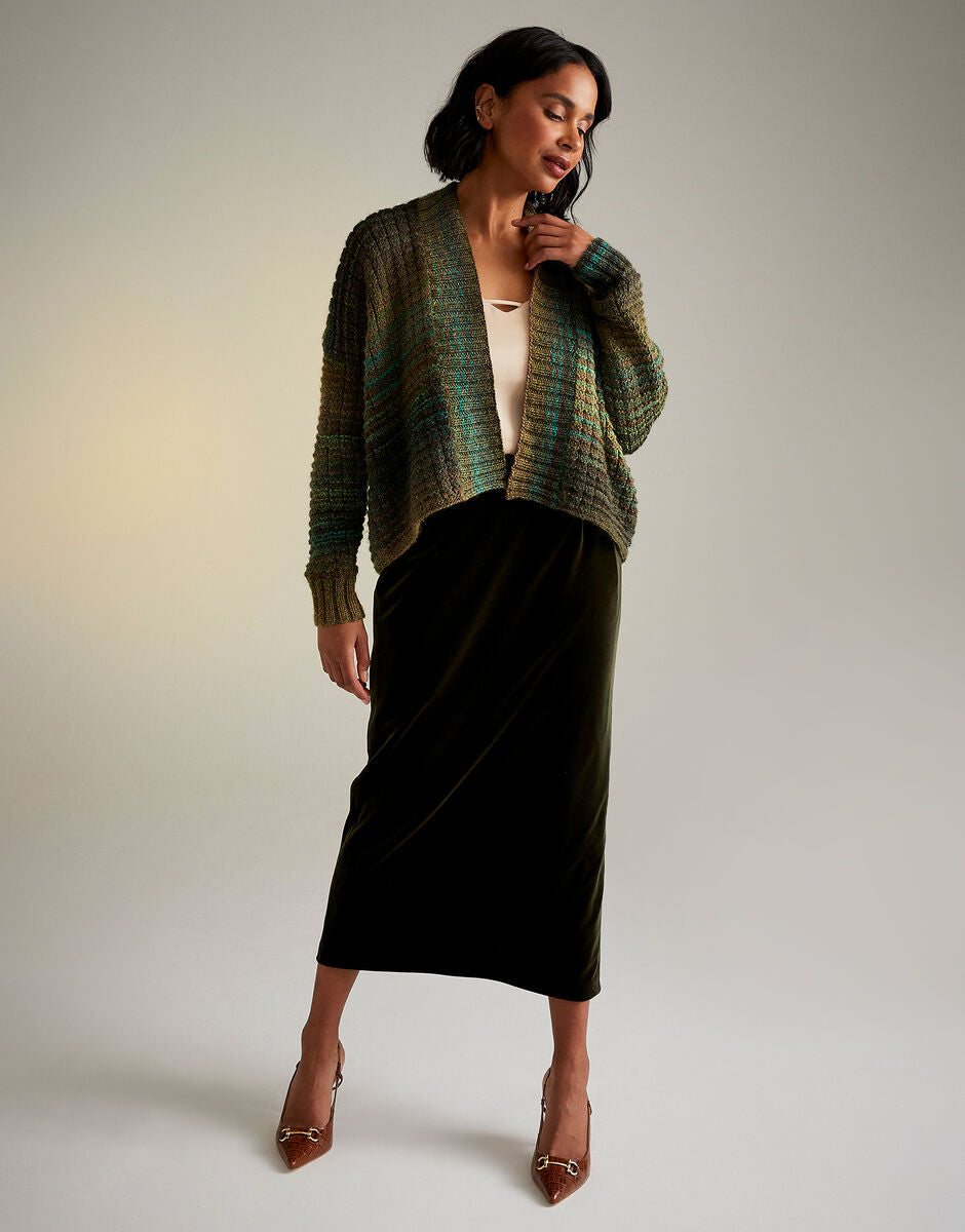 Evergreen Edge to Edge Cardigan in Jewelspun - Sirdar 10720