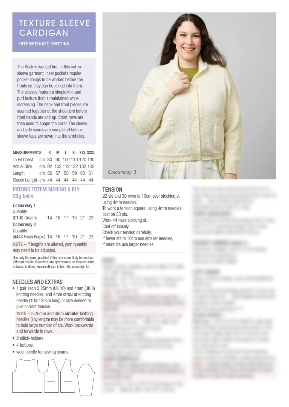 Beyond the Basics - Project 2 Knit - Textured Sleeve Cardigan