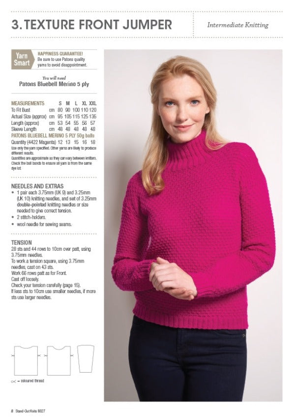 Stand-out Knits - Patons Pattern 8027