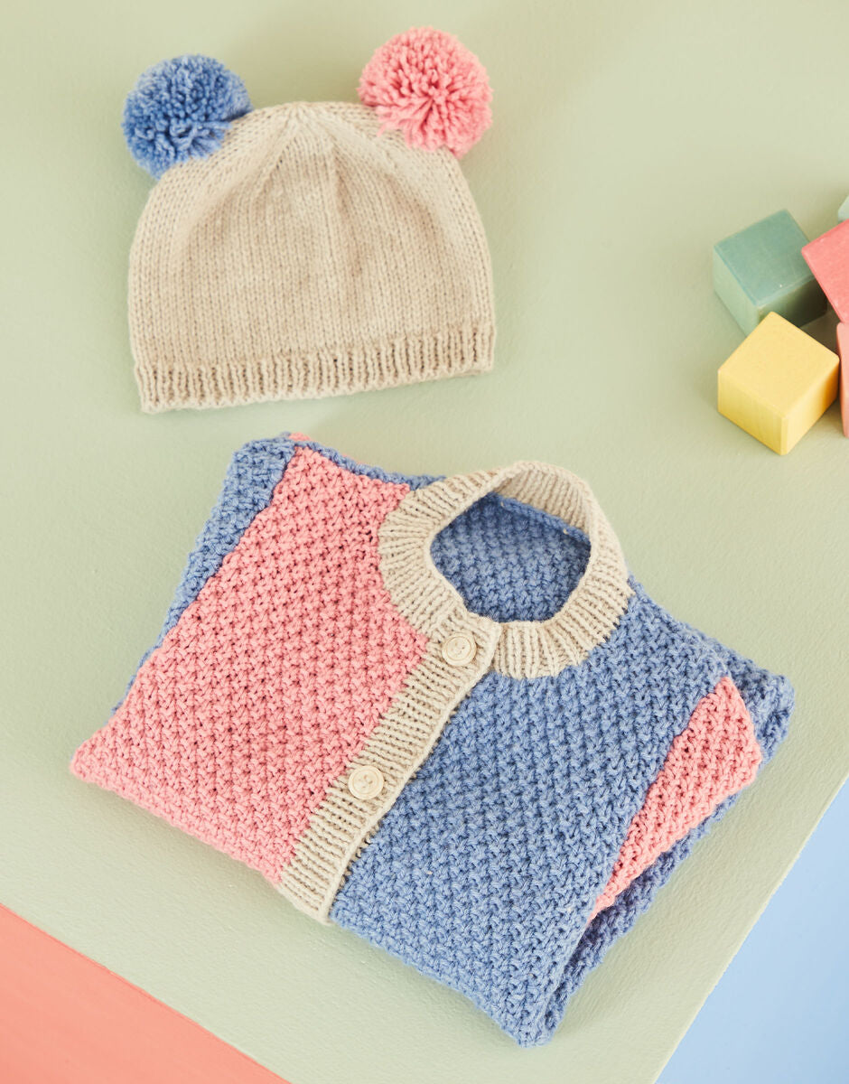 Half n Half Romper And Pom Pom Hat in Snuggly DK - Sirdar 5490