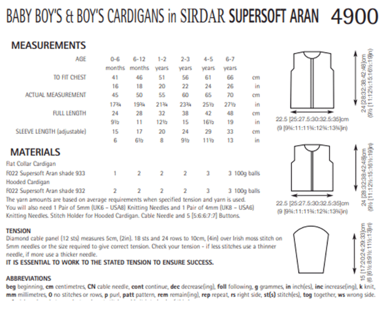 Baby Boy's Cardigans - Sirdar 4900