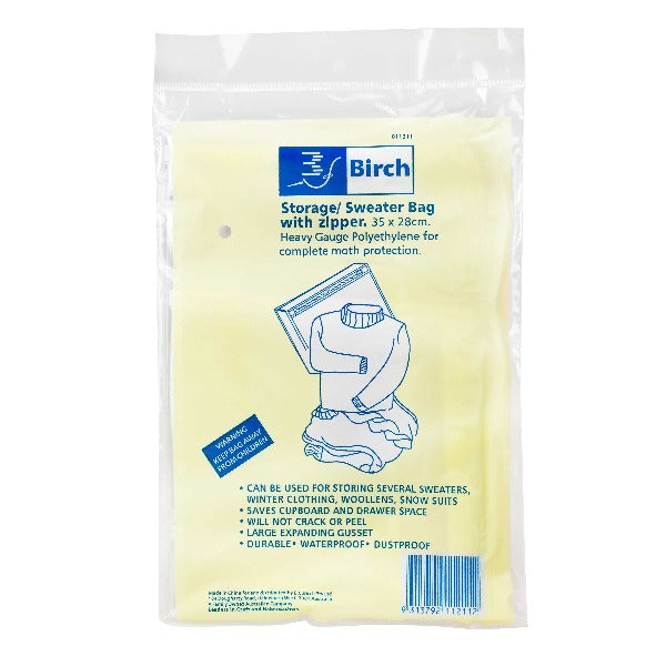 Clear Zipper Clothes Storage Bags - 2 Pack, Perfect For Shirts And Sweaters, 12x14x3 Inches
