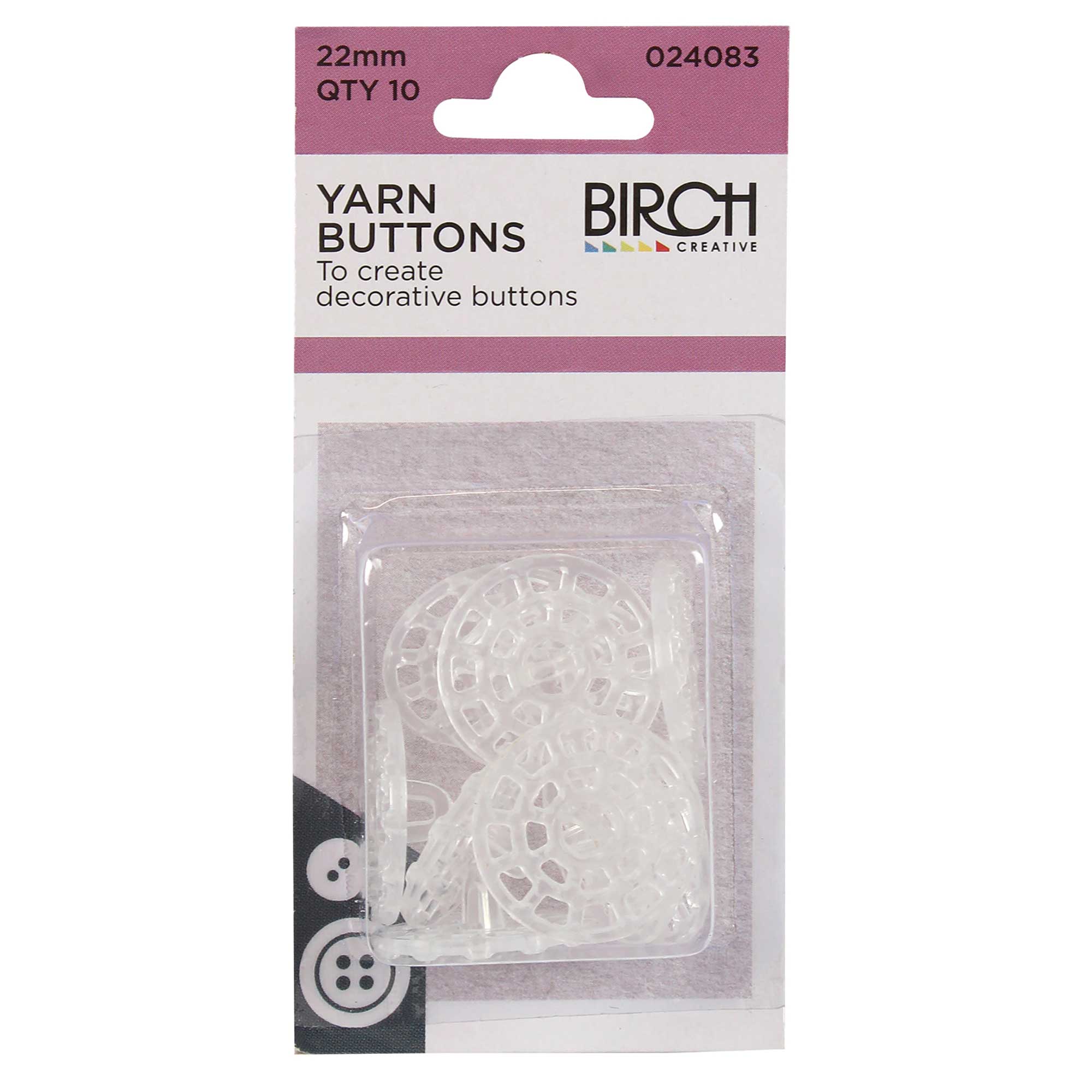 Yarn Buttons 22mm - Birch