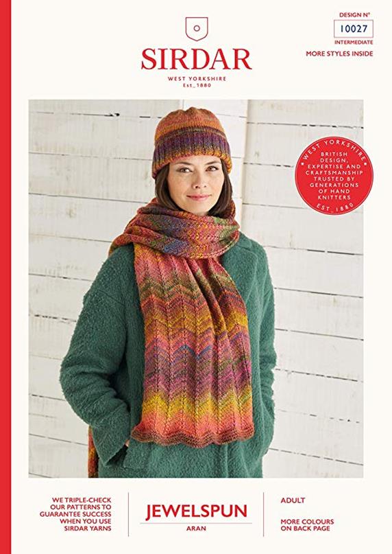 Hat and Scarf in Jewelspun - Sirdar 10027