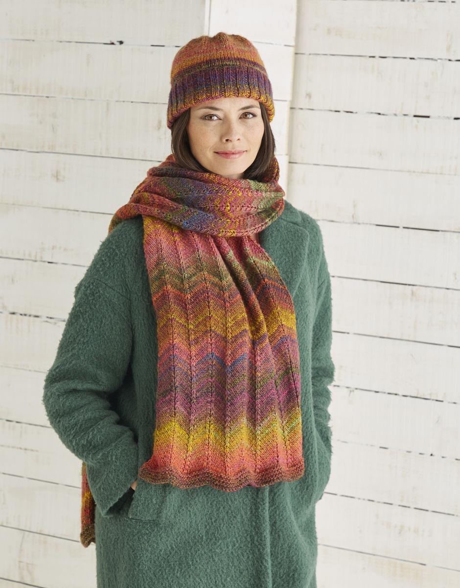 Hat and Scarf in Jewelspun - Sirdar 10027