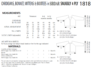 Matinee Set - Sirdar 1818