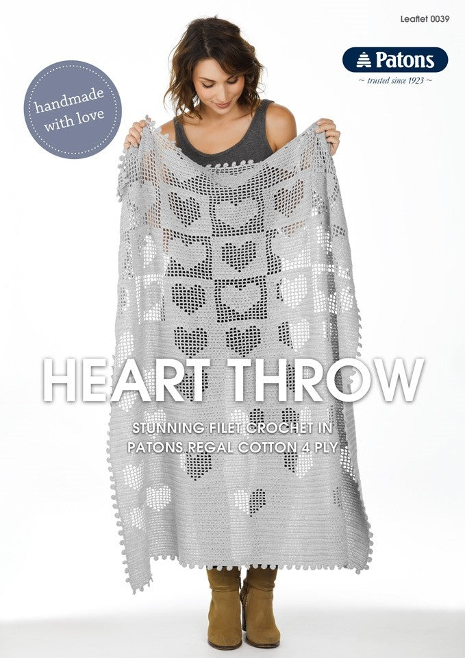 Heart Throw - Patons 0039 Regal 4 ply